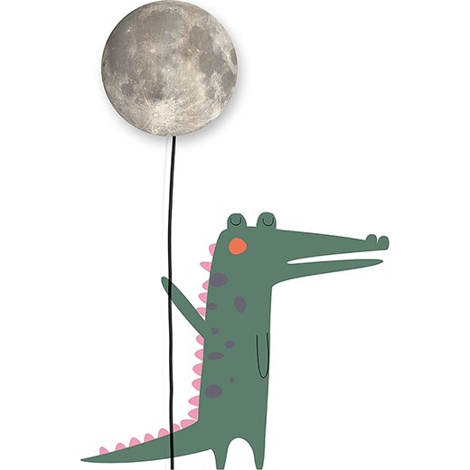 little nice things Lampa dekoracyjna LED &quot;Moon and Back&quot; w kolorze zielono-szarym - wys. 120 cm ze sklepu Limango Polska w kategorii Oświetlenie - zdjęcie 184935308