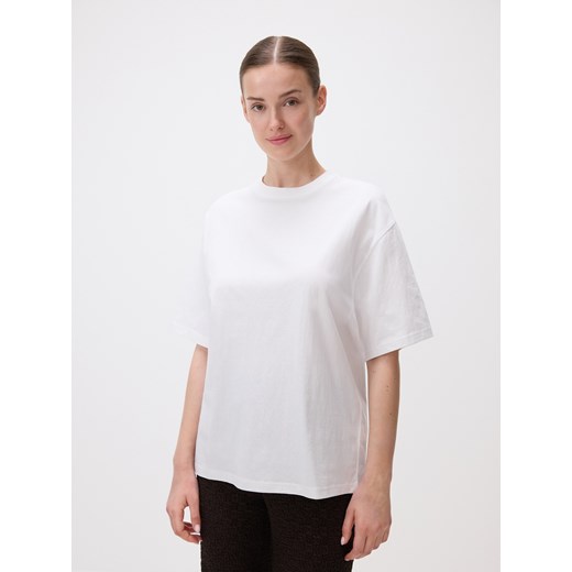Reserved - Bawełniany t-shirt oversize - biały ze sklepu Reserved w kategorii Bluzki damskie - zdjęcie 184935887
