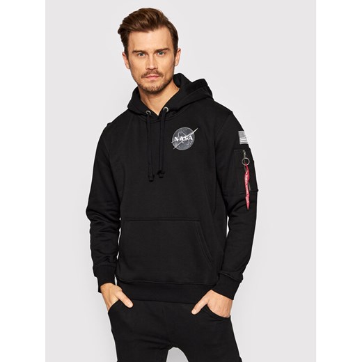 Alpha Industries Bluza Space Shuttle 178317 Czarny Regular Fit ze sklepu MODIVO w kategorii Bluzy męskie - zdjęcie 184936765
