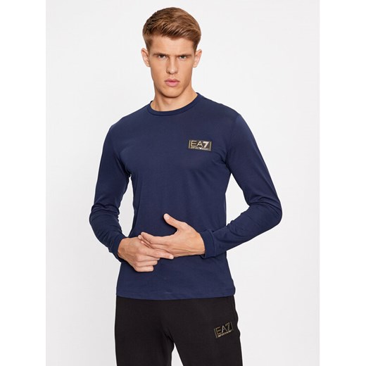 EA7 Emporio Armani Longsleeve 6RPT20 PJM9Z 1554 Granatowy Regular Fit ze sklepu MODIVO w kategorii T-shirty męskie - zdjęcie 184936796