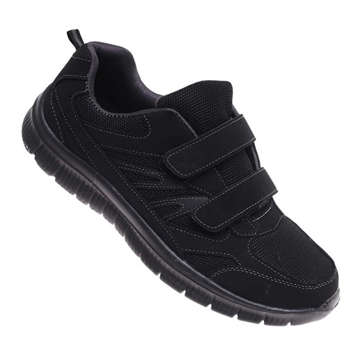 Czarne męskie buty sportowe na rzepy Duże rozmiary /G7-2 18015 T470/ ze sklepu Pantofelek24.pl w kategorii Buty sportowe męskie - zdjęcie 184937645