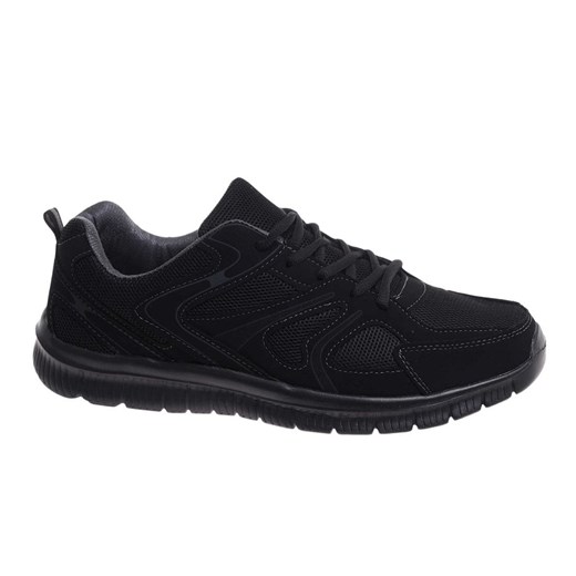 Wiązane czarne męskie buty sportowe Duże rozmiary /D3-3 18018 S471/ ze sklepu Pantofelek24.pl w kategorii Buty sportowe męskie - zdjęcie 184937665