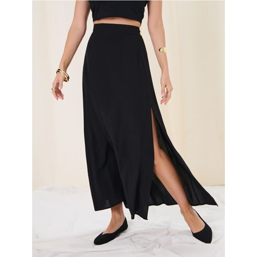 Sinsay - Wiskozowa spódnica midi - czarny ze sklepu Sinsay w kategorii Spódnice - zdjęcie 184940738