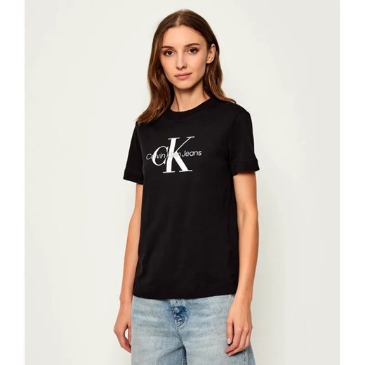 Calvin Klein Jeans T-shirt CORE MONOLOGO | Regular Fit ze sklepu Gomez Fashion Store w kategorii Bluzki damskie - zdjęcie 184942615
