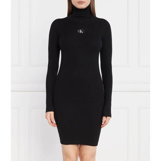 Calvin Klein Jeans Sukienka BADGE ROLL NECK ze sklepu Gomez Fashion Store w kategorii Sukienki - zdjęcie 184943225
