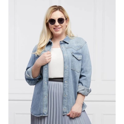 Persona by Marina Rinaldi Koszula FARRO Plus size | Regular Fit | denim ze sklepu Gomez Fashion Store w kategorii Koszule damskie - zdjęcie 184943689