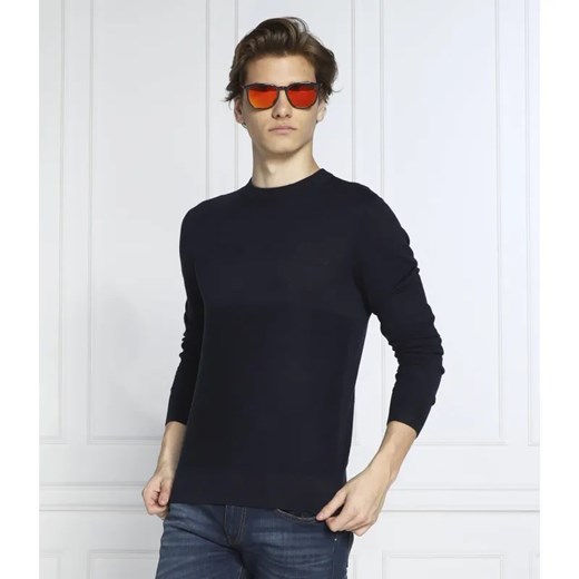 Armani Exchange Sweter | Slim Fit | z dodatkiem jedwabiu ze sklepu Gomez Fashion Store w kategorii Swetry męskie - zdjęcie 184943886