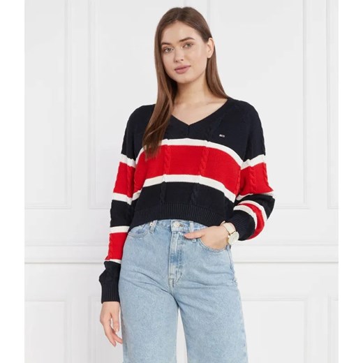 Tommy Jeans Sweter CRP STRIPE | Regular Fit Tommy Jeans L okazja Gomez Fashion Store