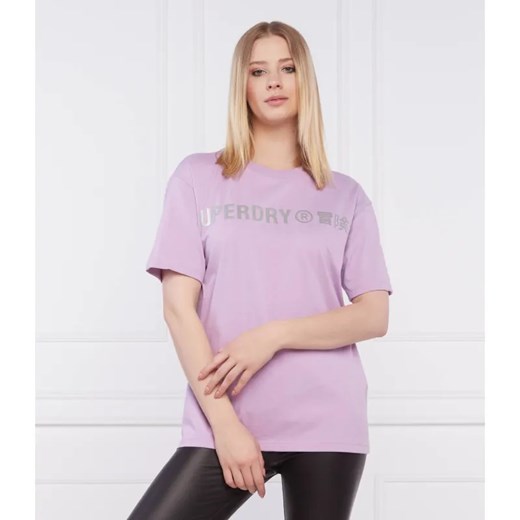 Superdry T-shirt linear | Loose fit ze sklepu Gomez Fashion Store w kategorii Bluzki damskie - zdjęcie 184945477