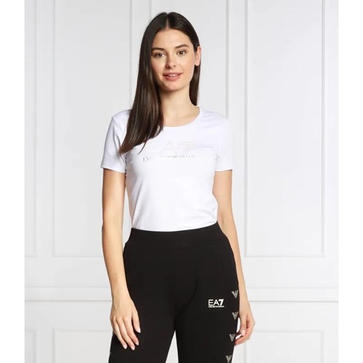 EA7 T-shirt | Regular Fit ze sklepu Gomez Fashion Store w kategorii Bluzki damskie - zdjęcie 184946099