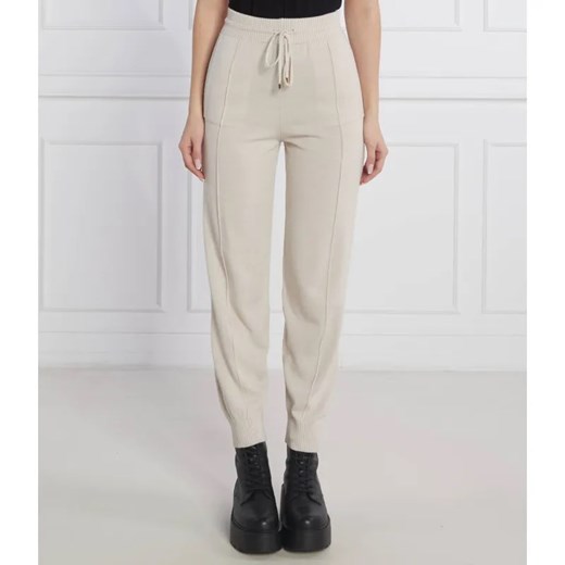 Patrizia Pepe Spodnie dzianinowe | Regular Fit | z dodatkiem wełny ze sklepu Gomez Fashion Store w kategorii Spodnie damskie - zdjęcie 184947455
