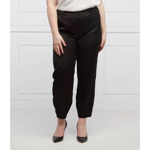 Persona by Marina Rinaldi Satynowe spodnie RENDE Plus size| Regular Fit ze sklepu Gomez Fashion Store w kategorii Spodnie damskie - zdjęcie 184947815