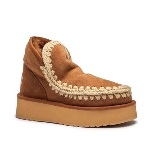 MOU Skórzane śniegowce Mini Eskimo Platform | z dodatkiem wełny ze sklepu Gomez Fashion Store w kategorii Śniegowce damskie - zdjęcie 184947949