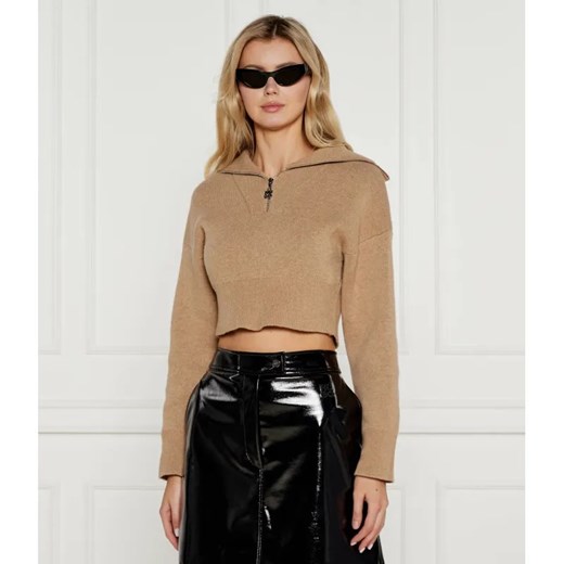 HUGO Sweter Sheveni | Cropped Fit | z dodatkiem wełny i kaszmiru ze sklepu Gomez Fashion Store w kategorii Swetry damskie - zdjęcie 184948208