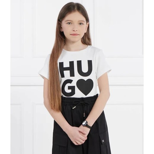 HUGO KIDS T-shirt | Regular Fit ze sklepu Gomez Fashion Store w kategorii Bluzki dziewczęce - zdjęcie 184948547