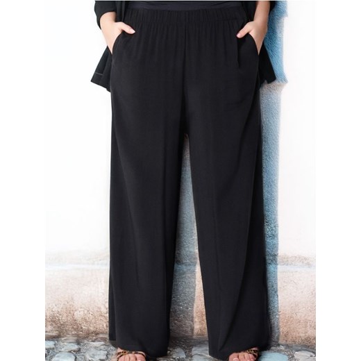 Sinsay - Wiskozowe spodnie wide leg PLUS SIZE - czarny ze sklepu Sinsay w kategorii Spodnie damskie - zdjęcie 184949616