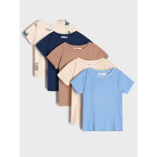 Sinsay - Koszulka 5 pack - niebieski Sinsay 98 (2-3 l) okazyjna cena Sinsay