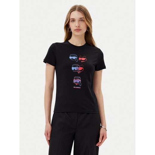 KARL LAGERFELD T-Shirt A2W17112 Czarny Regular Fit ze sklepu MODIVO w kategorii Bluzki damskie - zdjęcie 184949915