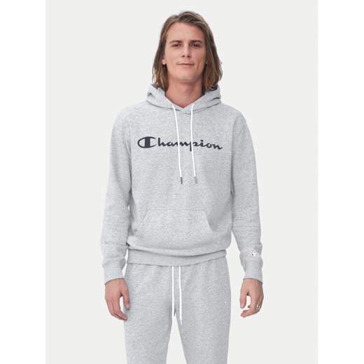 Champion Bluza Script Logo 217142 Szary Comfort Fit ze sklepu MODIVO w kategorii Bluzy męskie - zdjęcie 184949969