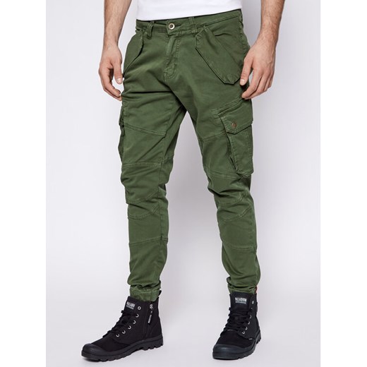 Alpha Industries Spodnie materiałowe Combat 126215 Zielony Slim Fit ze sklepu MODIVO w kategorii Spodnie męskie - zdjęcie 184950115