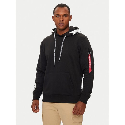 Alpha Industries Bluza 126803 Czarny Regular Fit ze sklepu MODIVO w kategorii Bluzy męskie - zdjęcie 184950136
