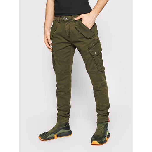 Alpha Industries Spodnie materiałowe Combat 126215 Zielony Slim Fit ze sklepu MODIVO w kategorii Spodnie męskie - zdjęcie 184950215