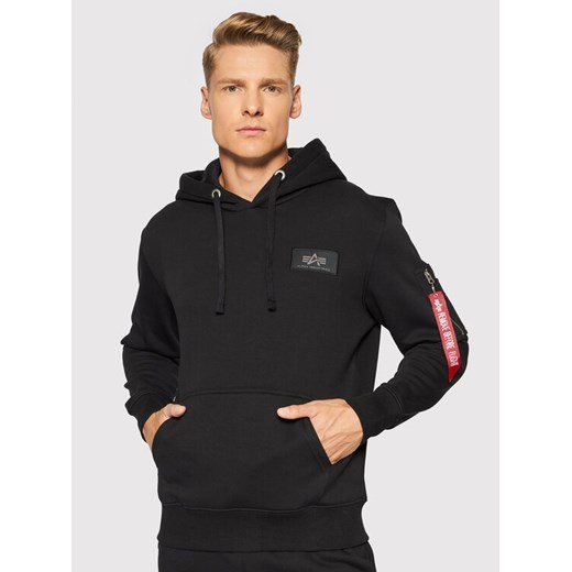 Alpha Industries Bluza Back Print 178318 Czarny Regular Fit ze sklepu MODIVO w kategorii Bluzy męskie - zdjęcie 184950229