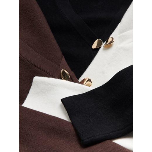 Reserved - Kardigan z baskinką - brązowy Reserved S Reserved