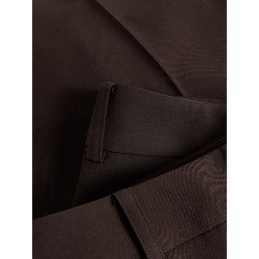 Reserved - Szerokie spodnie z kantem - ciemnobrązowy Reserved M Reserved