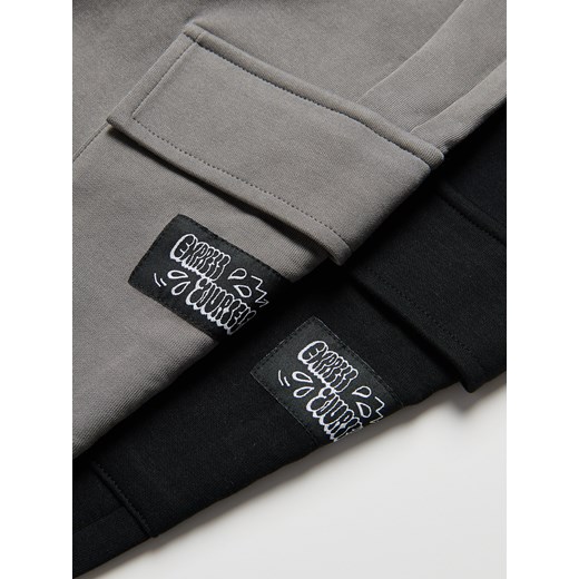 Reserved - Spodnie jogger cargo - czarny Reserved 116 (5-6 lat) Reserved