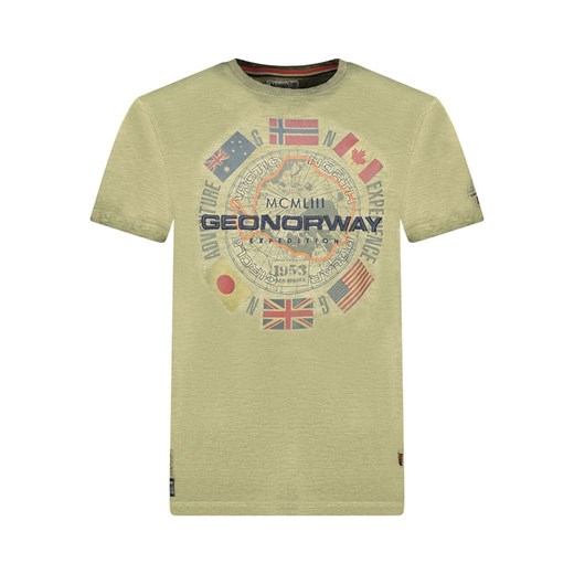 Geographical Norway Koszulka &quot;Jirkel&quot; w kolorze khaki ze sklepu Limango Polska w kategorii T-shirty męskie - zdjęcie 184955865