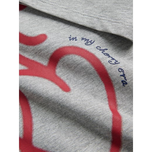 Reserved - Luźny t-shirt z nadrukiem - jasnoszary Reserved 116 (5-6 lat) Reserved