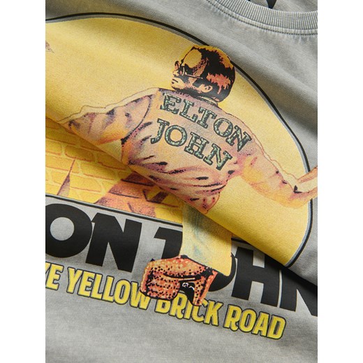 Reserved - T-shirt z nadrukiem Elton John - jasnoszary Reserved L Reserved
