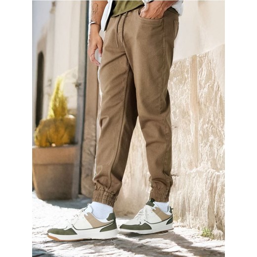 Sinsay - Jeansy jogger - brązowy Sinsay 34 okazja Sinsay