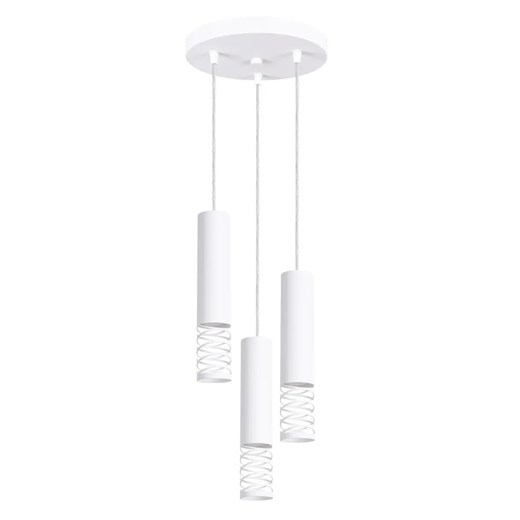 Biała nowoczesna lampa wisząca z trzema tubami N4-B72 ze sklepu Edinos.pl w kategorii Lampy wiszące - zdjęcie 184957135