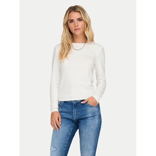ONLY Bluzka Riley 15323159 Biały Slim Fit ze sklepu MODIVO w kategorii Bluzki damskie - zdjęcie 184957439