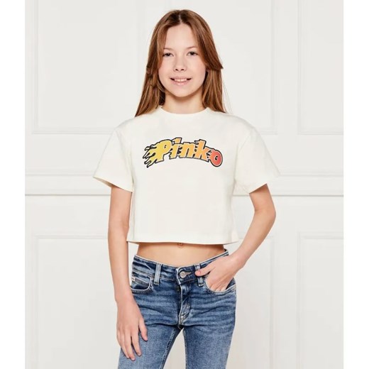 Pinko UP T-shirt | Cropped Fit ze sklepu Gomez Fashion Store w kategorii Bluzki dziewczęce - zdjęcie 184959755