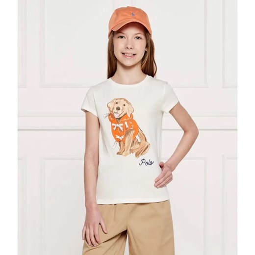 POLO RALPH LAUREN T-shirt | Regular Fit ze sklepu Gomez Fashion Store w kategorii Bluzki dziewczęce - zdjęcie 184959909
