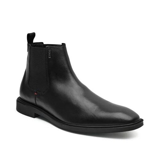 HUGO Skórzane sztyblety Gryff_Cheb_lt ze sklepu Gomez Fashion Store w kategorii Buty zimowe męskie - zdjęcie 184960835