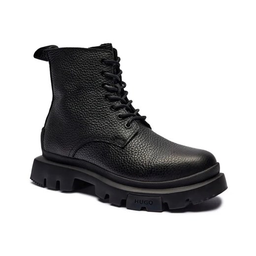 HUGO Skórzane buty wysokie Fabyan_halb_ltgr ze sklepu Gomez Fashion Store w kategorii Buty zimowe męskie - zdjęcie 184961007