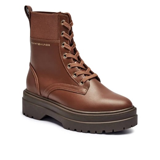 Tommy Hilfiger Skórzane trapery Leather Elastic Rib Laceup ze sklepu Gomez Fashion Store w kategorii Workery damskie - zdjęcie 184961378