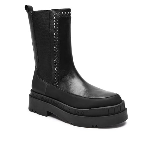 Liu Jo Botki LOVE 54 | z dodatkiem skóry ze sklepu Gomez Fashion Store w kategorii Botki - zdjęcie 184961445