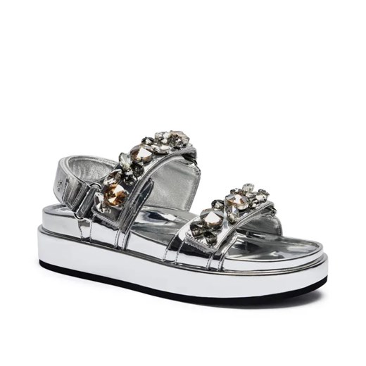 TORY BURCH Sandały KIRA EMBELLISHED | z dodatkiem skóry ze sklepu Gomez Fashion Store w kategorii Sandały damskie - zdjęcie 184961467