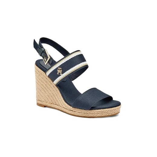 Tommy Hilfiger Sandały WEBBING HIGH WEDGE | z dodatkiem skóry ze sklepu Gomez Fashion Store w kategorii Sandały damskie - zdjęcie 184962215