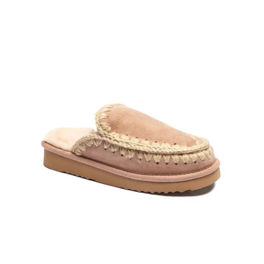 MOU Skórzane obuwie domowe ESKIMO | z dodatkiem wełny ze sklepu Gomez Fashion Store w kategorii Kapcie damskie - zdjęcie 184962238