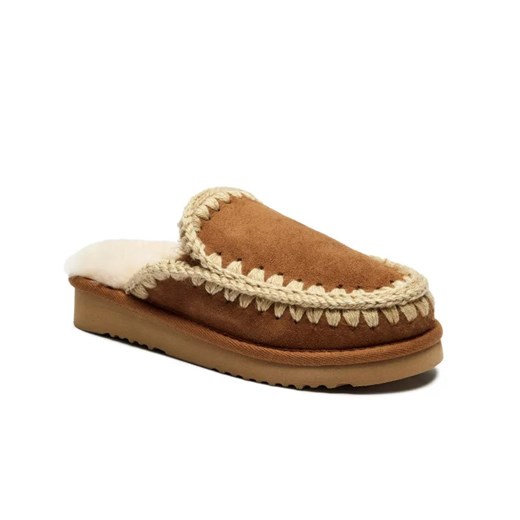 MOU Skórzane obuwie domowe ESKIMO | z dodatkiem wełny ze sklepu Gomez Fashion Store w kategorii Kapcie damskie - zdjęcie 184962259