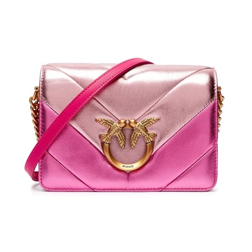 Pinko Skórzana torebka na ramię LOVE CLICK MINI BIG CHEVRON ze sklepu Gomez Fashion Store w kategorii Listonoszki - zdjęcie 184962266