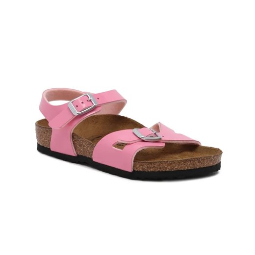 Birkenstock Sandały Patent Candy Pink | z dodatkiem skóry | narrow fit ze sklepu Gomez Fashion Store w kategorii Sandały dziecięce - zdjęcie 184962488