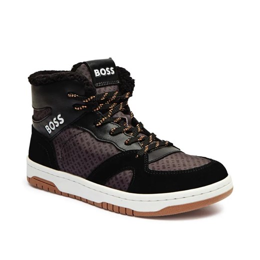 BOSS Kidswear Ocieplane sneakersy | z dodatkiem skóry ze sklepu Gomez Fashion Store w kategorii Buty sportowe dziecięce - zdjęcie 184962647