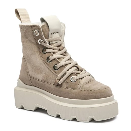 INUIKII Skórzane botki na platformie MATILDA SHEARLING ze sklepu Gomez Fashion Store w kategorii Botki - zdjęcie 184963286
